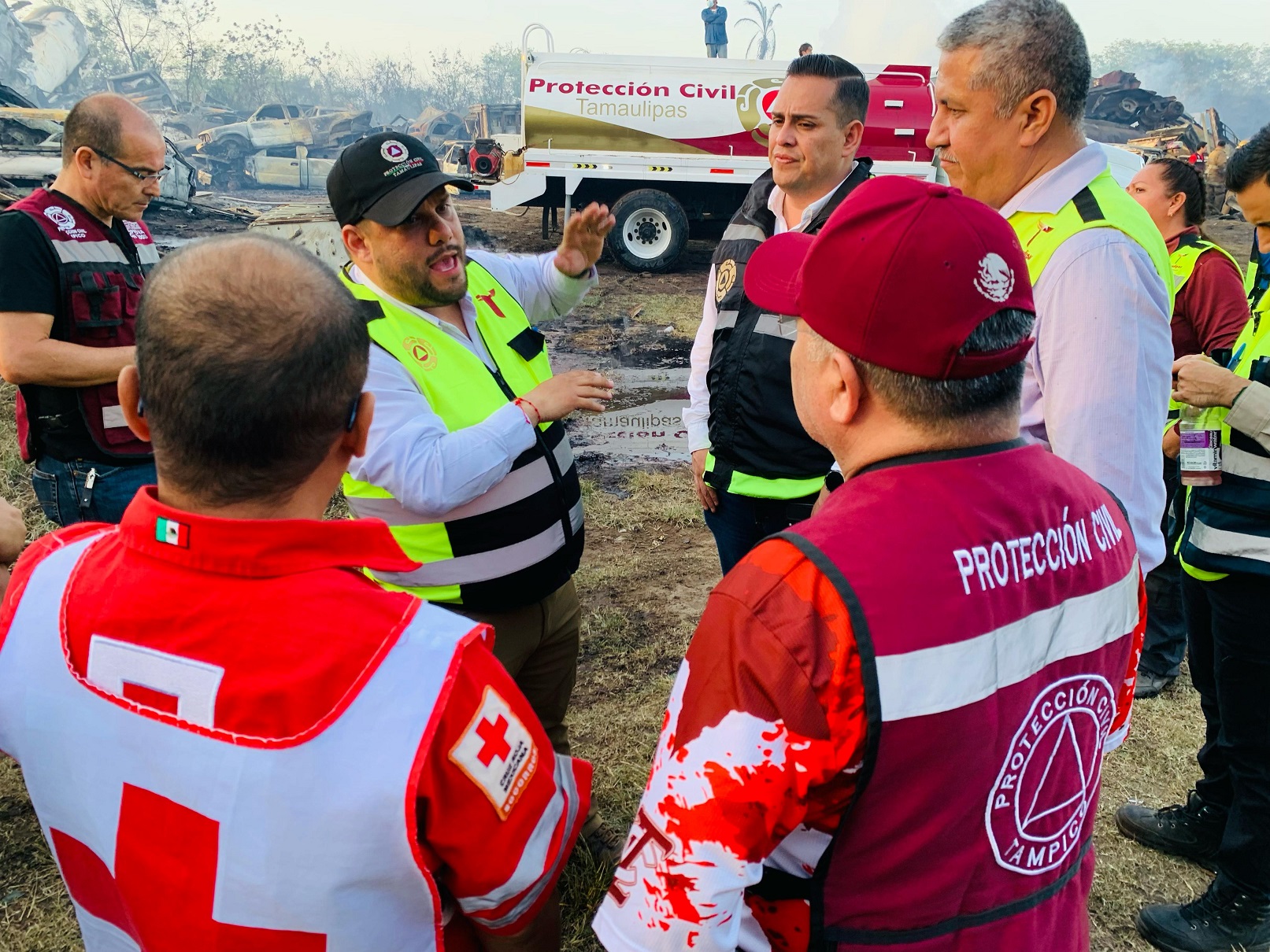 Activa Gobierno de Tamaulipas acciones protocolarias coordinadas para extinción de incendio
