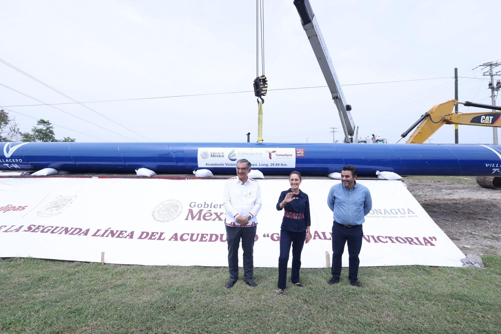 Presidenta Claudia Sheinbaum supervisó la construcción del nuevo acueducto de Ciudad Victoria