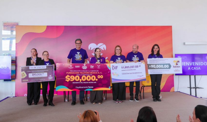 DIF Tamaulipas entrega donativo a la Fundación Teletón