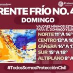 Alerta Protección Civil por ingreso de frente frío este fin de semana